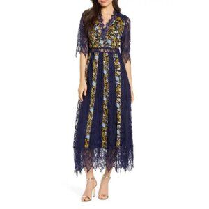 NWT Foxiedox Josefine Lace & Clip Dot Midi Dress